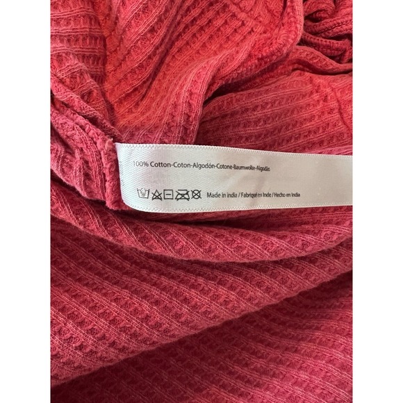 Free People FP ONE Womens INTERLAKEN Red Thermal Top Cropped Side Tie Sz S - Picture 6 of 6